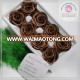 size 4-5 cm popular coffee natural preserved rose head packed with boxes from Chinese flower factory